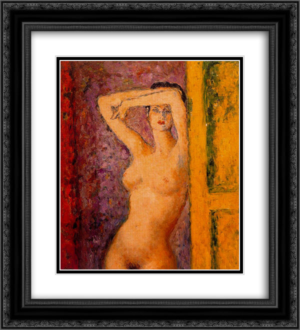 Female nude 20x22 Black Ornate Wood Framed Art Print Poster with Double Matting by Souto, Arturo