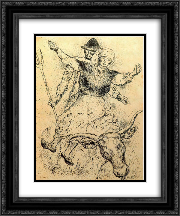 Galician scene 20x24 Black Ornate Wood Framed Art Print Poster with Double Matting by Souto, Arturo