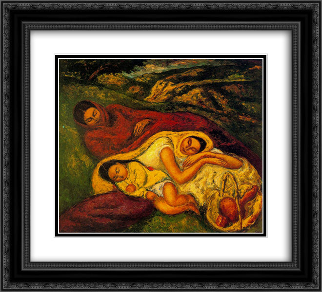 Relaxation 22x20 Black Ornate Wood Framed Art Print Poster with Double Matting by Souto, Arturo