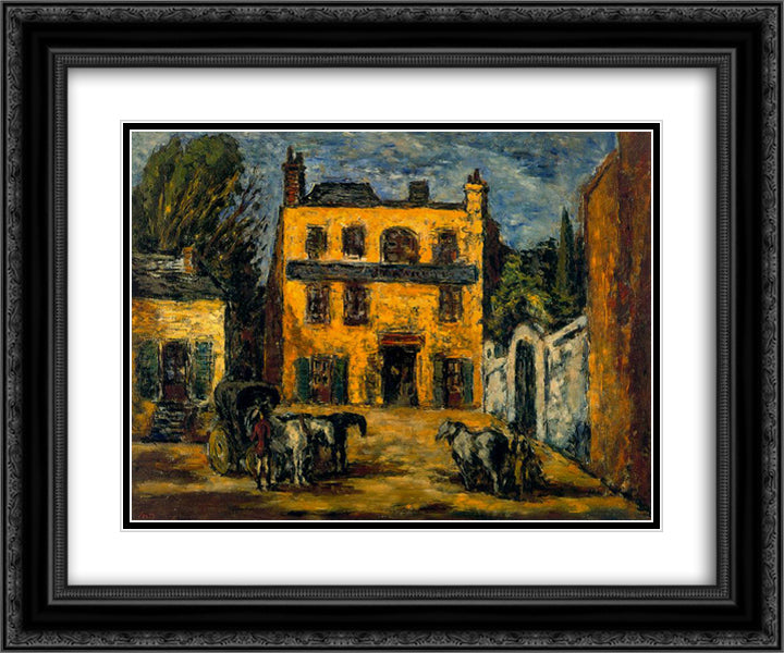 Square of Brussels 24x20 Black Ornate Wood Framed Art Print Poster with Double Matting by Souto, Arturo