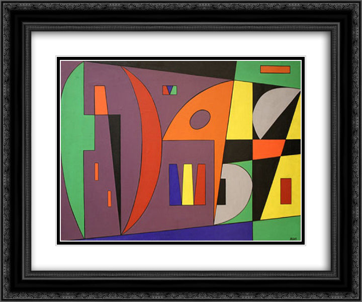 Dal di fuori 24x20 Black Ornate Wood Framed Art Print Poster with Double Matting by Soldati, Atanasio
