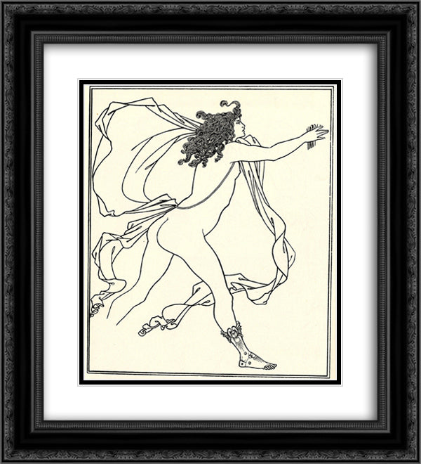 Apollo pursuing Daphne 20x22 Black Ornate Wood Framed Art Print Poster with Double Matting by Beardsley, Aubrey