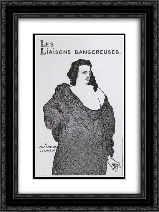 Count Valmont 18x24 Black Ornate Wood Framed Art Print Poster with Double Matting by Beardsley, Aubrey