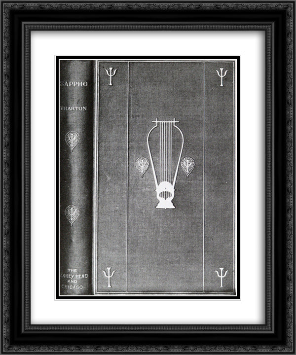 Sappho 20x24 Black Ornate Wood Framed Art Print Poster with Double Matting by Beardsley, Aubrey