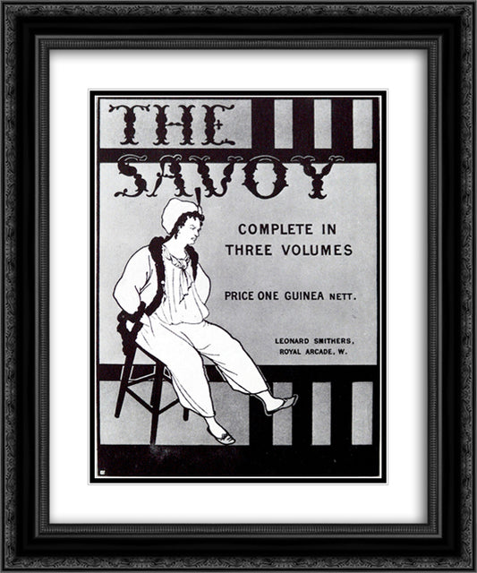 Small Poster 20x24 Black Ornate Wood Framed Art Print Poster with Double Matting by Beardsley, Aubrey