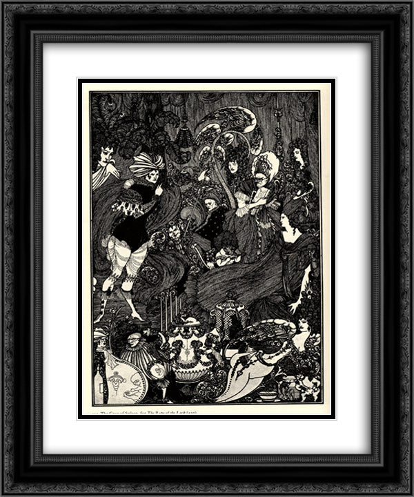 The Cave of Spleen 20x24 Black Ornate Wood Framed Art Print Poster with Double Matting by Beardsley, Aubrey