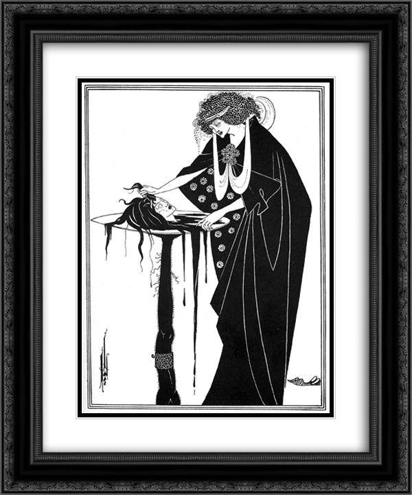 The Dancer's Reward 20x24 Black Ornate Wood Framed Art Print Poster with Double Matting by Beardsley, Aubrey