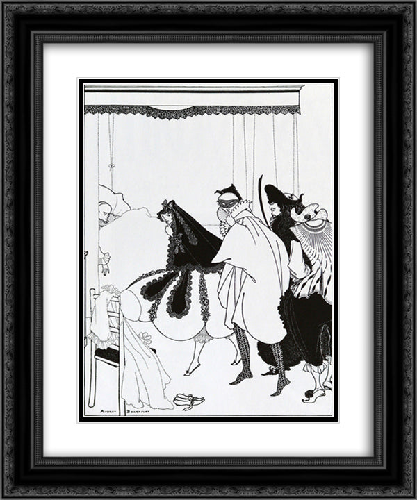 The Death of Pierrot 20x24 Black Ornate Wood Framed Art Print Poster with Double Matting by Beardsley, Aubrey