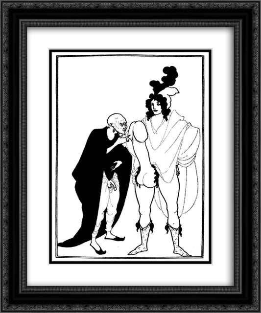 The Examination of the Herald 20x24 Black Ornate Wood Framed Art Print Poster with Double Matting by Beardsley, Aubrey