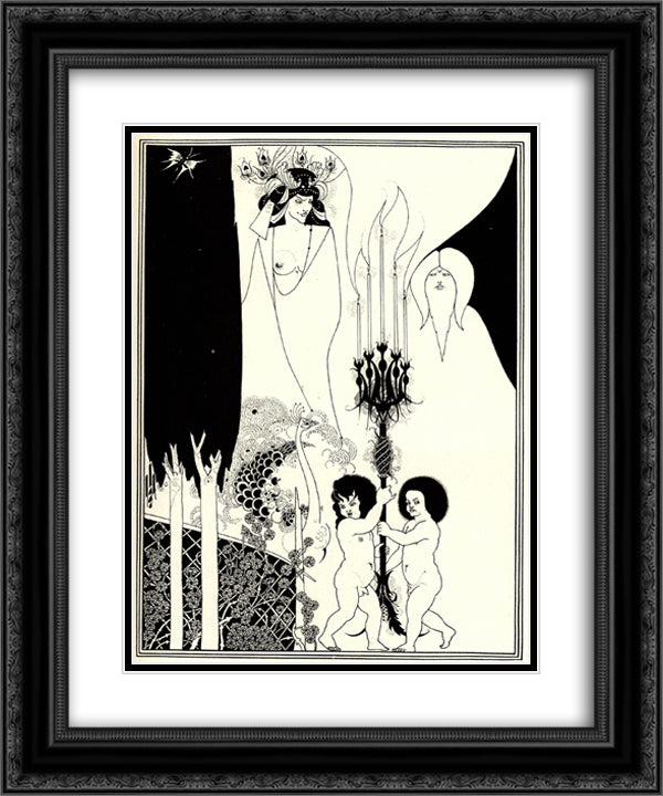 The Eyes of Herod 20x24 Black Ornate Wood Framed Art Print Poster with Double Matting by Beardsley, Aubrey