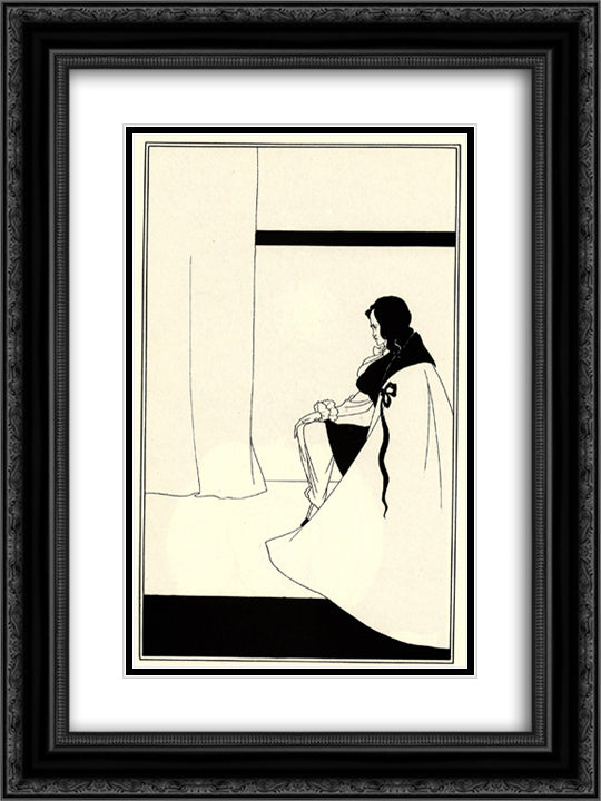The Fall of the House of Usher 18x24 Black Ornate Wood Framed Art Print Poster with Double Matting by Beardsley, Aubrey