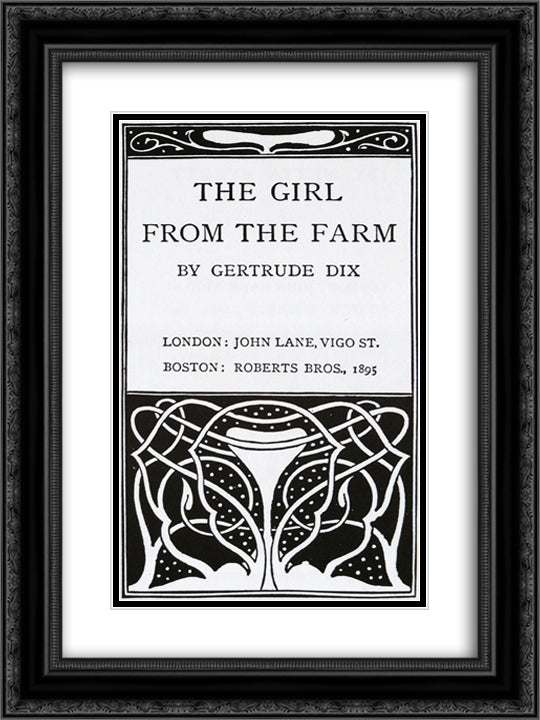 The Girl From The Farm 18x24 Black Ornate Wood Framed Art Print Poster with Double Matting by Beardsley, Aubrey