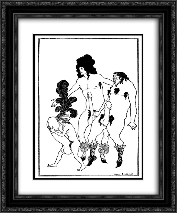 The Lacedaemonian Ambassadors 20x24 Black Ornate Wood Framed Art Print Poster with Double Matting by Beardsley, Aubrey