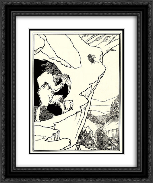 The Landslip 20x24 Black Ornate Wood Framed Art Print Poster with Double Matting by Beardsley, Aubrey