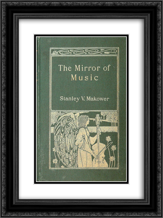 The Mirror of Music 18x24 Black Ornate Wood Framed Art Print Poster with Double Matting by Beardsley, Aubrey