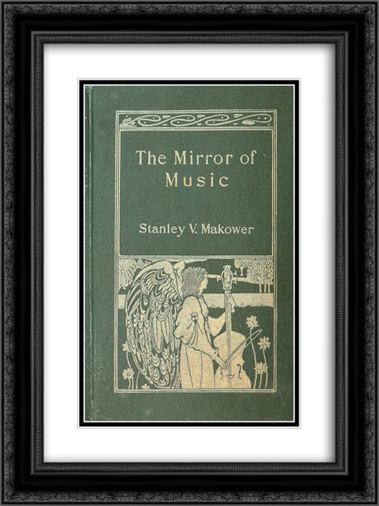 The Mirror of Music 18x24 Black Ornate Wood Framed Art Print Poster with Double Matting by Beardsley, Aubrey