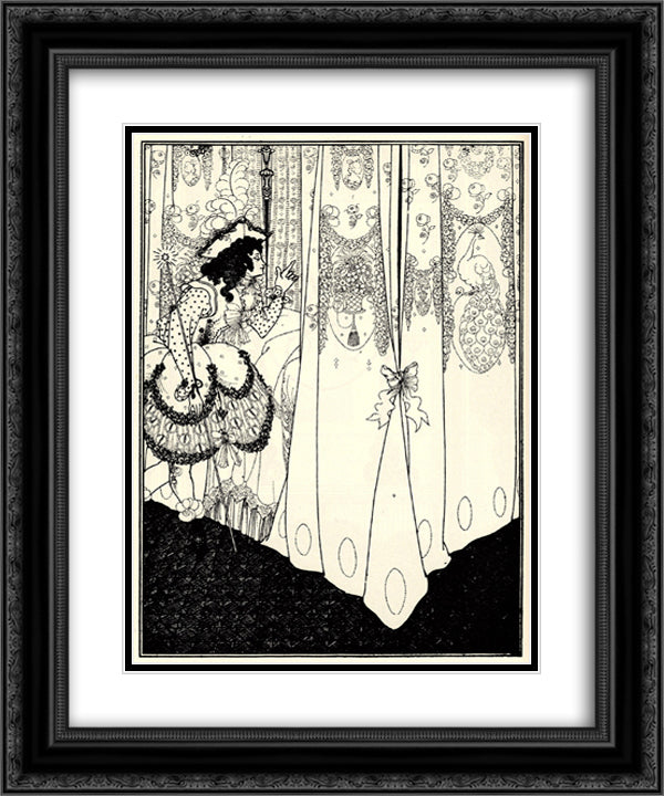 The Morning Dream 20x24 Black Ornate Wood Framed Art Print Poster with Double Matting by Beardsley, Aubrey