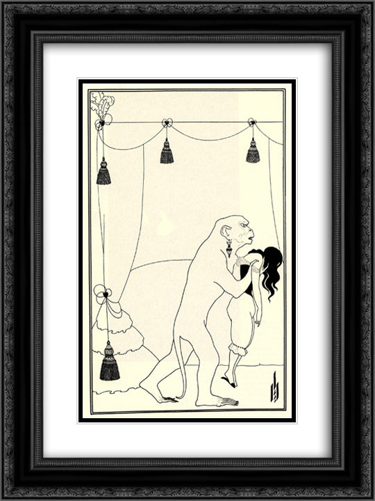 The Murders in the Rue Morgue 18x24 Black Ornate Wood Framed Art Print Poster with Double Matting by Beardsley, Aubrey