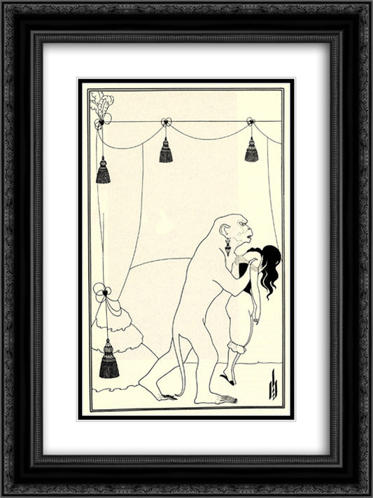 The Murders in the Rue Morgue 18x24 Black Ornate Wood Framed Art Print Poster with Double Matting by Beardsley, Aubrey