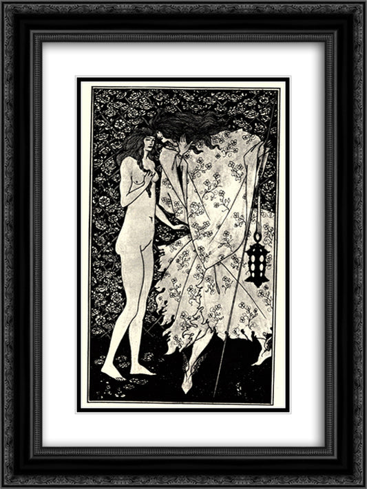 The Mysterious Rose Garden 18x24 Black Ornate Wood Framed Art Print Poster with Double Matting by Beardsley, Aubrey