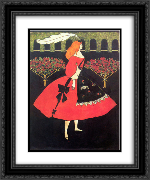 The Slippers of Cinderella 20x24 Black Ornate Wood Framed Art Print Poster with Double Matting by Beardsley, Aubrey