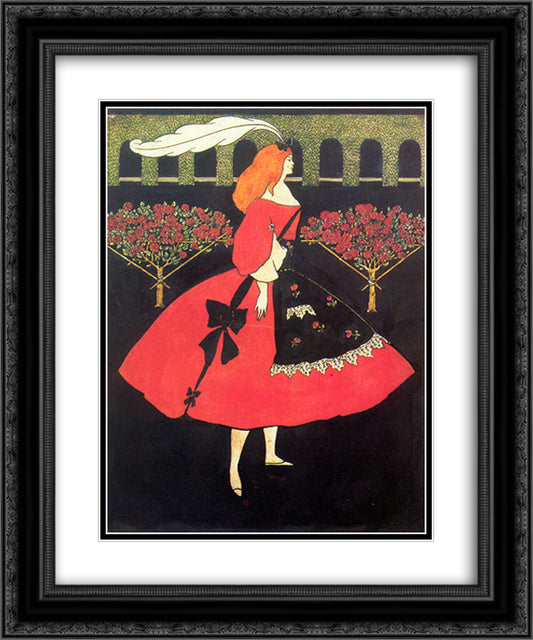 The Slippers of Cinderella 20x24 Black Ornate Wood Framed Art Print Poster with Double Matting by Beardsley, Aubrey