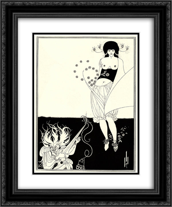 The Stomach Dance 20x24 Black Ornate Wood Framed Art Print Poster with Double Matting by Beardsley, Aubrey