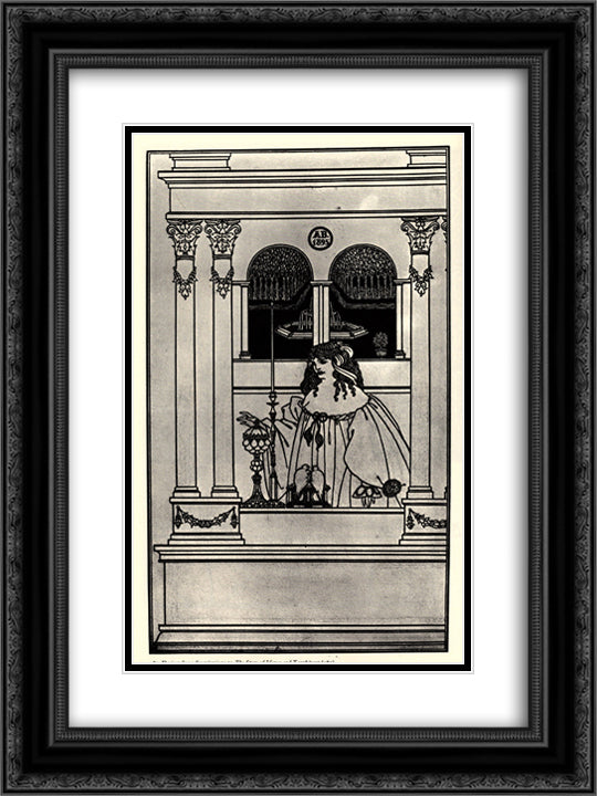 The Story of Venus and Tannhaeuse, frontispiece 18x24 Black Ornate Wood Framed Art Print Poster with Double Matting by Beardsley, Aubrey