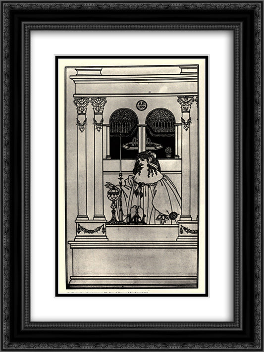 The Story of Venus and Tannhaeuse, frontispiece 18x24 Black Ornate Wood Framed Art Print Poster with Double Matting by Beardsley, Aubrey