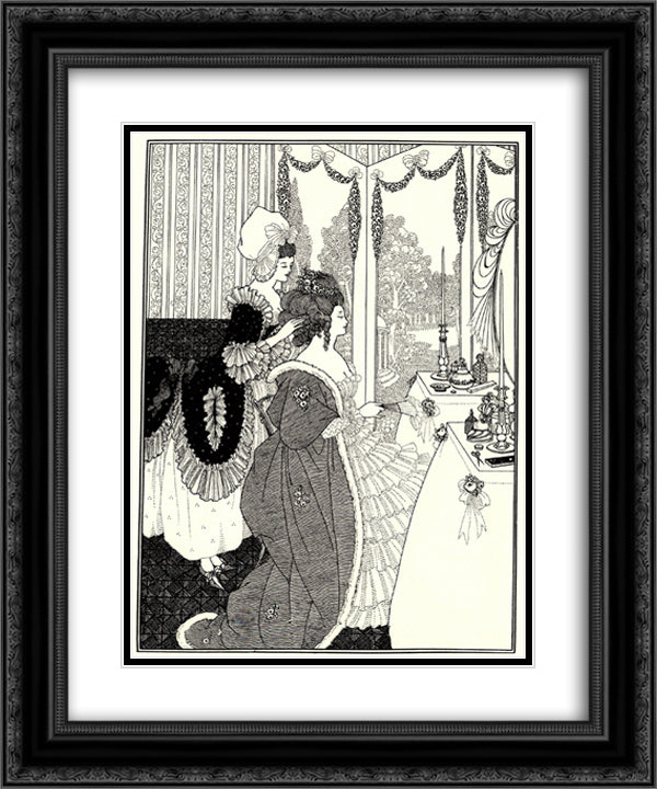 The Toilet 20x24 Black Ornate Wood Framed Art Print Poster with Double Matting by Beardsley, Aubrey
