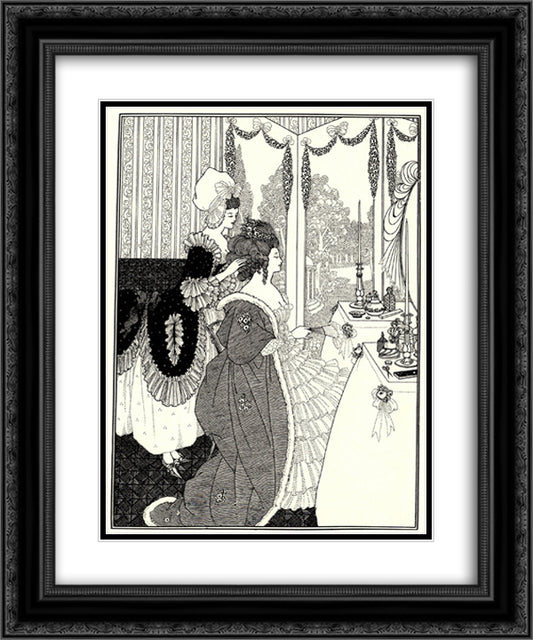 The Toilet 20x24 Black Ornate Wood Framed Art Print Poster with Double Matting by Beardsley, Aubrey