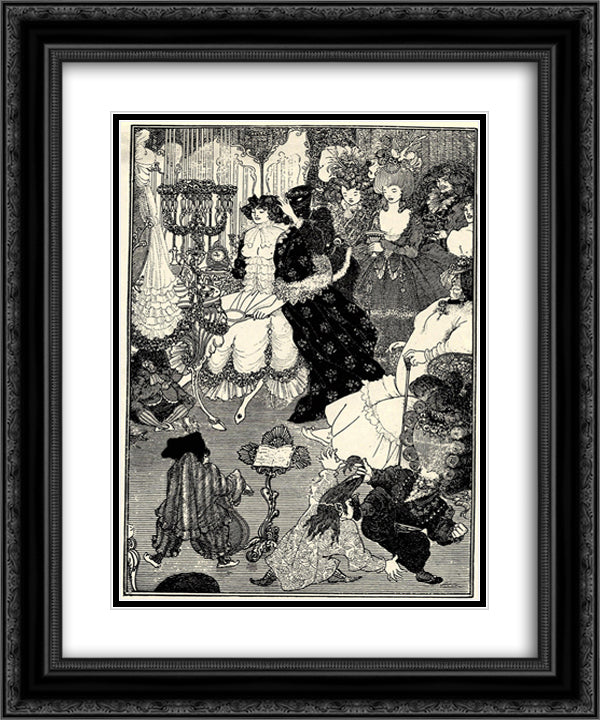 The Toilet of Helen 20x24 Black Ornate Wood Framed Art Print Poster with Double Matting by Beardsley, Aubrey