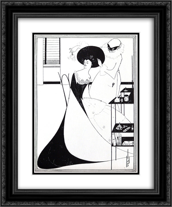 The Toilet of Salome 20x24 Black Ornate Wood Framed Art Print Poster with Double Matting by Beardsley, Aubrey