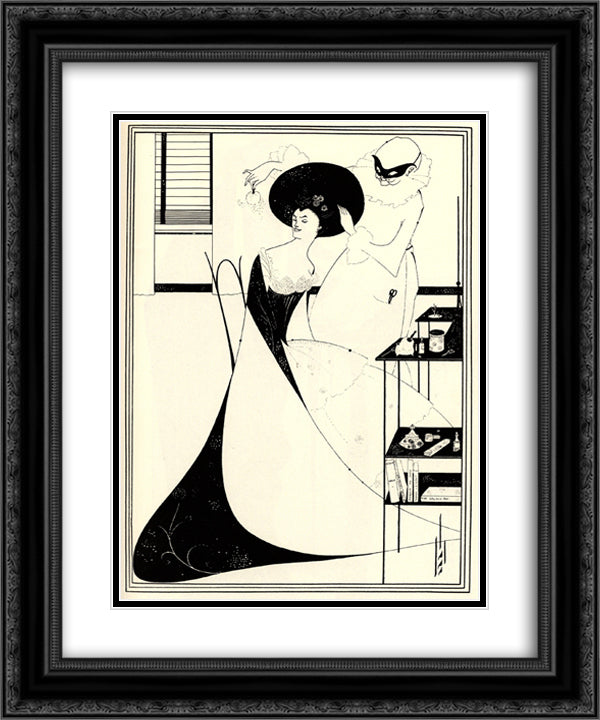 The Toilet of Salome II 20x24 Black Ornate Wood Framed Art Print Poster with Double Matting by Beardsley, Aubrey