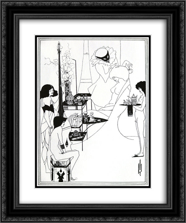 The Toilette of Salome 20x24 Black Ornate Wood Framed Art Print Poster with Double Matting by Beardsley, Aubrey