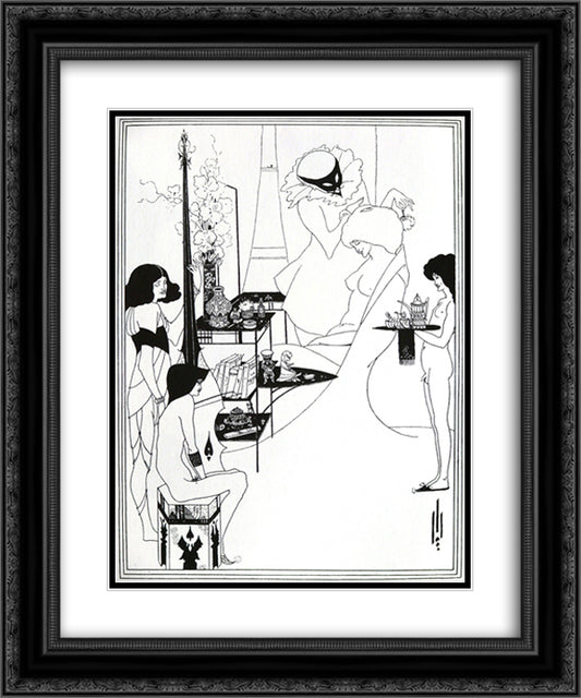 The Toilette of Salome 20x24 Black Ornate Wood Framed Art Print Poster with Double Matting by Beardsley, Aubrey