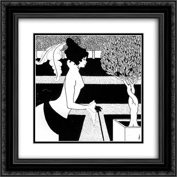 Title page ornament for 'The Yellow Book' 20x20 Black Ornate Wood Framed Art Print Poster with Double Matting by Beardsley, Aubrey