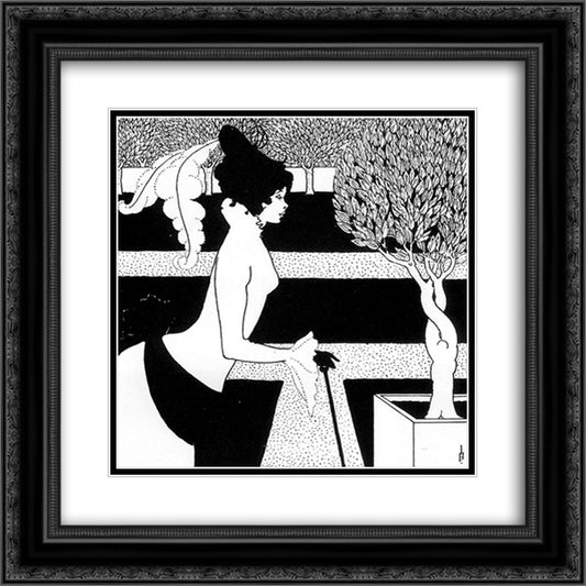 Title page ornament for 'The Yellow Book' 20x20 Black Ornate Wood Framed Art Print Poster with Double Matting by Beardsley, Aubrey