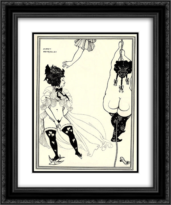 Two Athenian Women in Distress 20x24 Black Ornate Wood Framed Art Print Poster with Double Matting by Beardsley, Aubrey