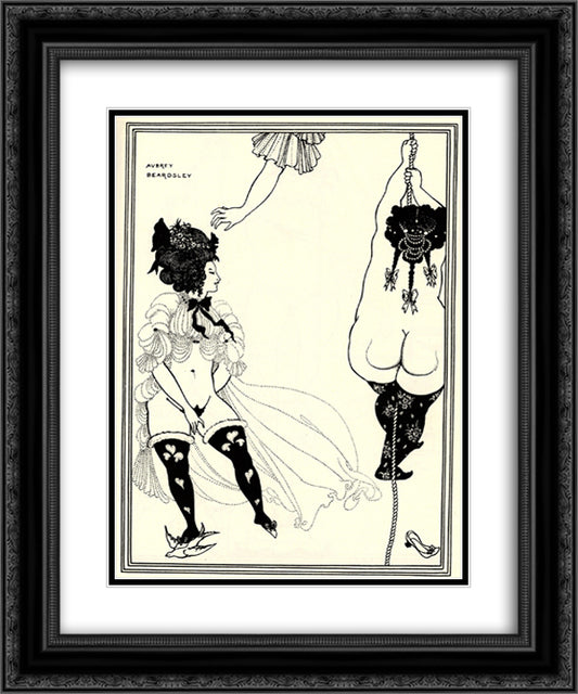 Two Athenian Women in Distress 20x24 Black Ornate Wood Framed Art Print Poster with Double Matting by Beardsley, Aubrey