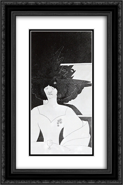 Waiting' 16x24 Black Ornate Wood Framed Art Print Poster with Double Matting by Beardsley, Aubrey