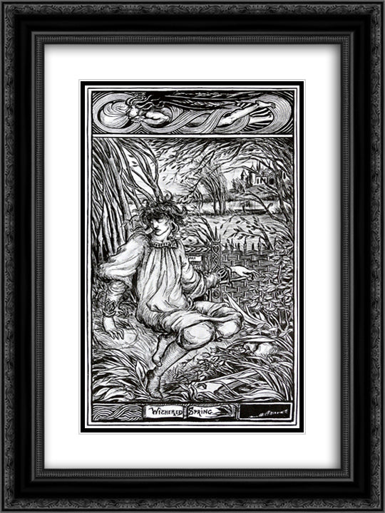 Withered Spring 18x24 Black Ornate Wood Framed Art Print Poster with Double Matting by Beardsley, Aubrey