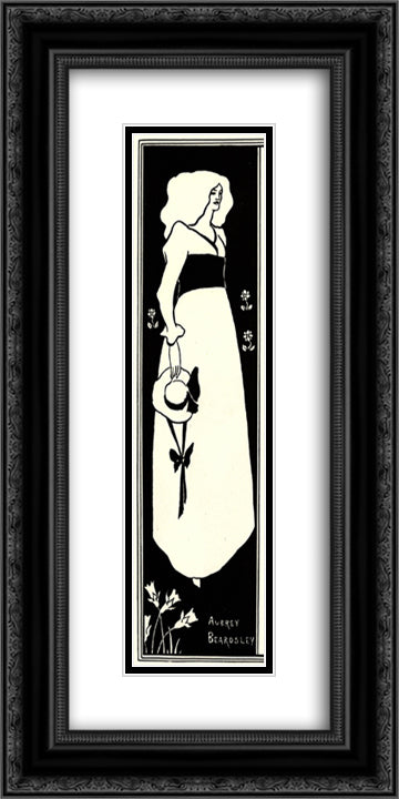 Yellow Book poster 12x24 Black Ornate Wood Framed Art Print Poster with Double Matting by Beardsley, Aubrey