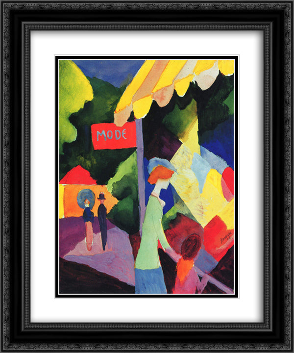 Fashion window 20x24 Black Ornate Wood Framed Art Print Poster with Double Matting by Macke, August