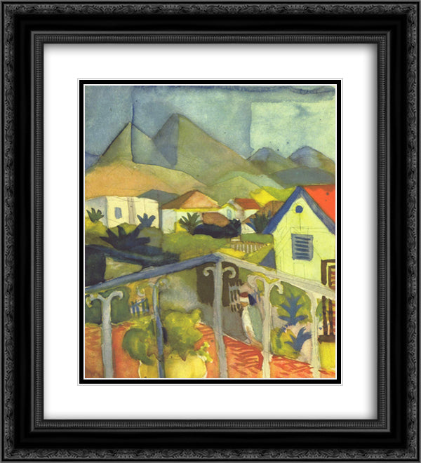 St. Germain near Tunis 20x22 Black Ornate Wood Framed Art Print Poster with Double Matting by Macke, August