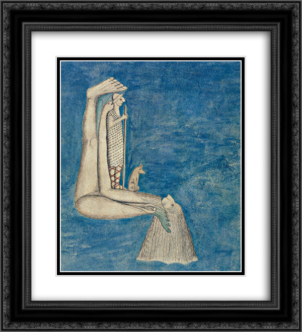 Der Wunderhirthe 20x22 Black Ornate Wood Framed Art Print Poster with Double Matting by Natterer, August