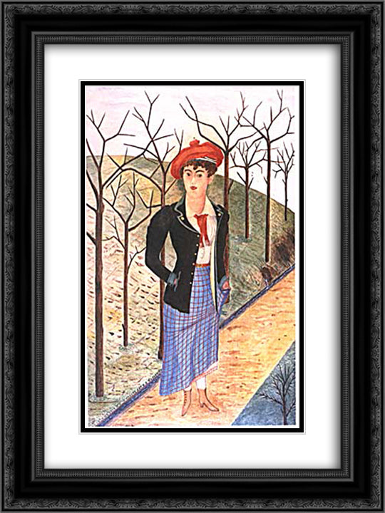 Gehmalin 18x24 Black Ornate Wood Framed Art Print Poster with Double Matting by Natterer, August