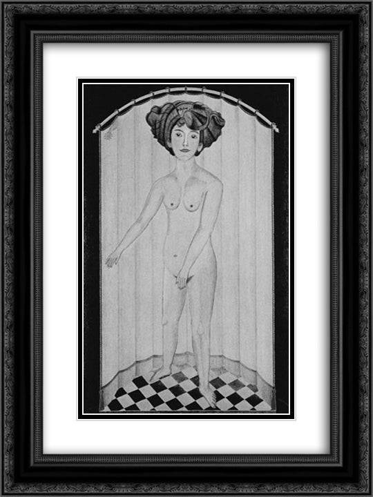 Santana 18x24 Black Ornate Wood Framed Art Print Poster with Double Matting by Natterer, August