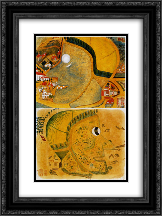 Witch's head 18x24 Black Ornate Wood Framed Art Print Poster with Double Matting by Natterer, August