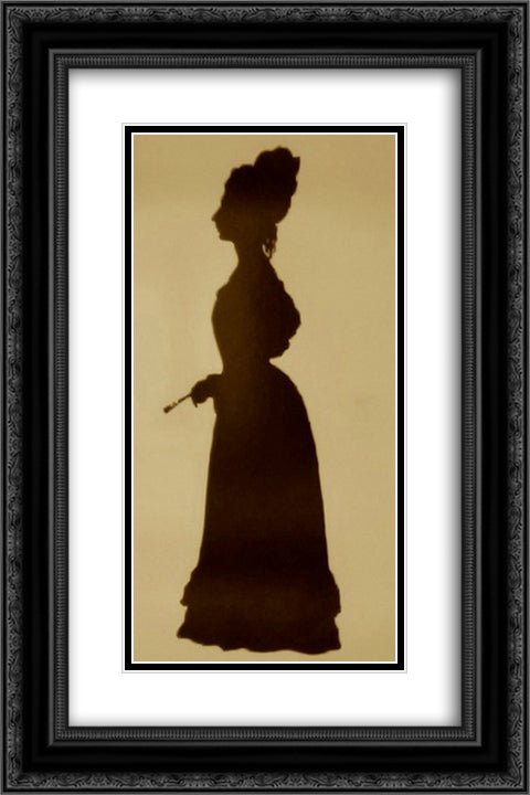 Silhouette of Fanny Brawne 16x24 Black Ornate Wood Framed Art Print Poster with Double Matting by Edouart, Auguste